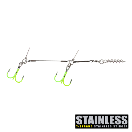 CWC Pro UV Chartreuse Stinger SS 60lb Junior Tandem 1