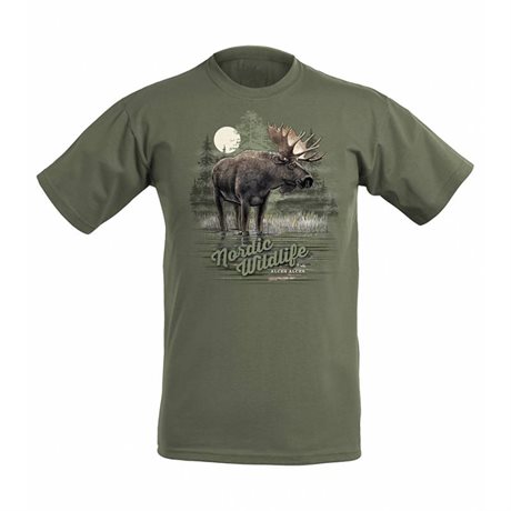 T-Shirt Nordic Wildlife Olivgrön
